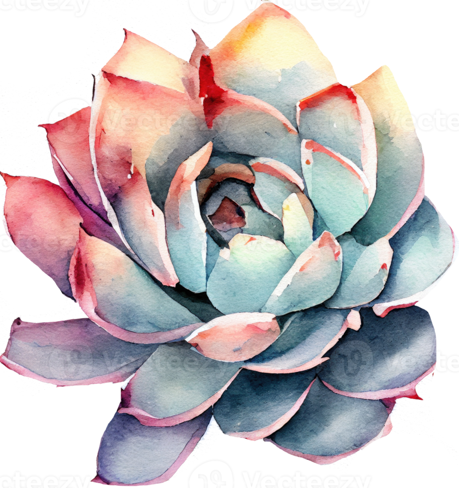 succulent aquarelle illustration png