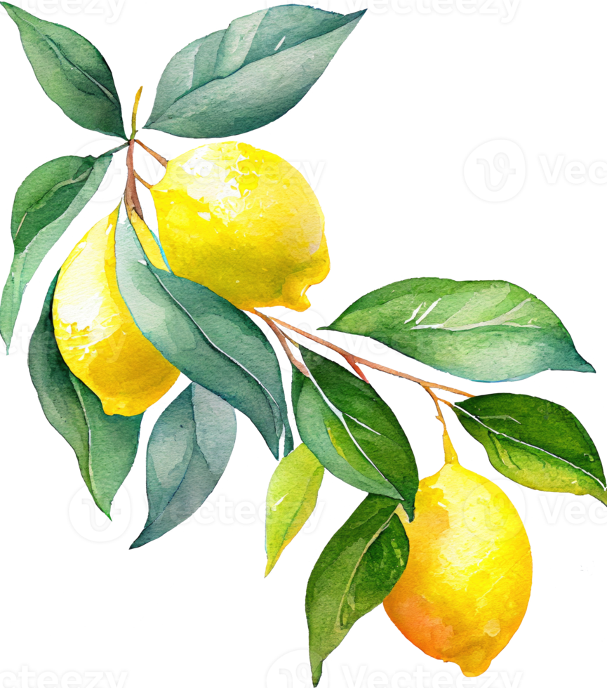 Lemon Fruit Watercolor Illustration png