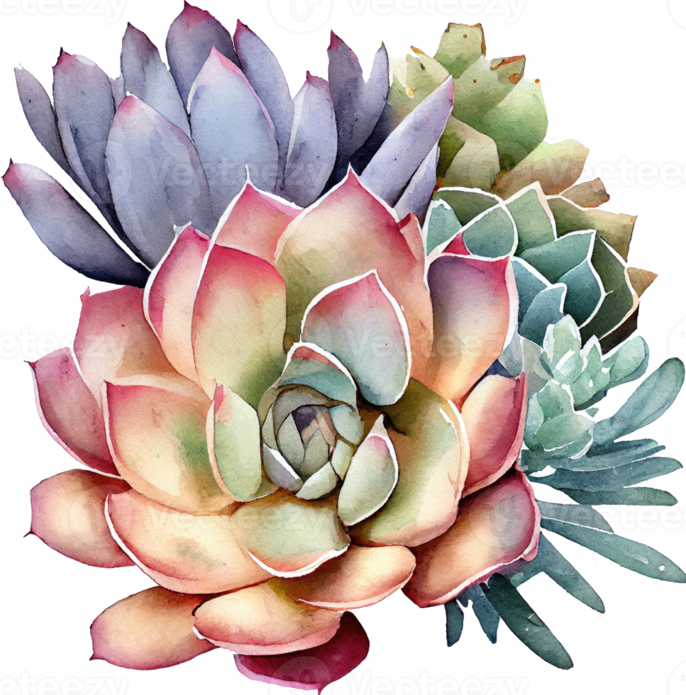 succulent aquarelle illustration png