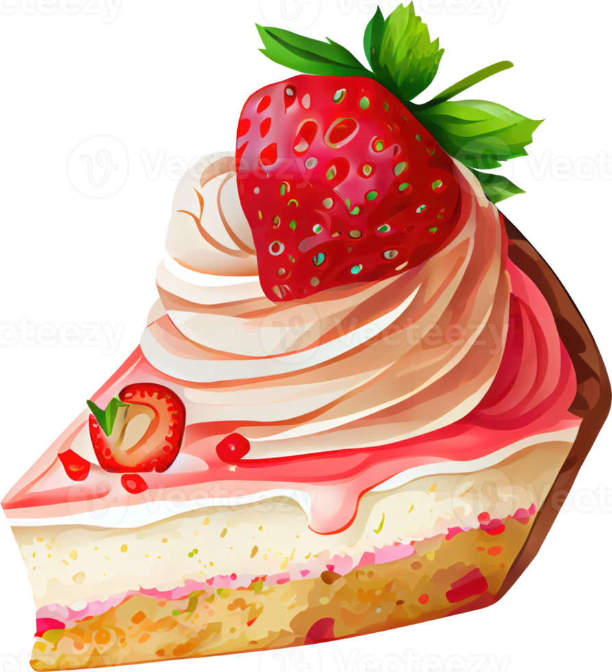 aquarelle de gâteau aux fraises png