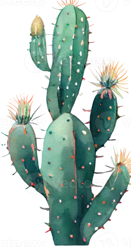 kaktus akvarell illustration png