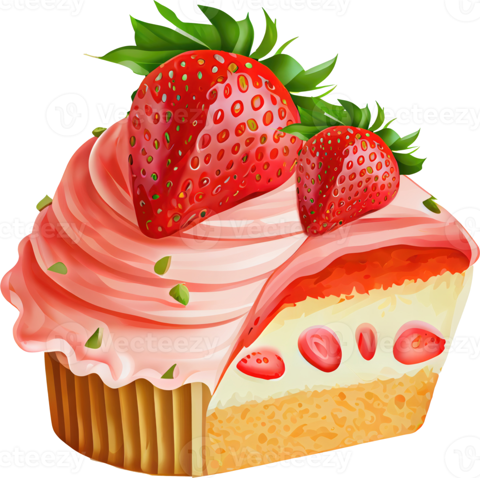 fragola torta acquerello png