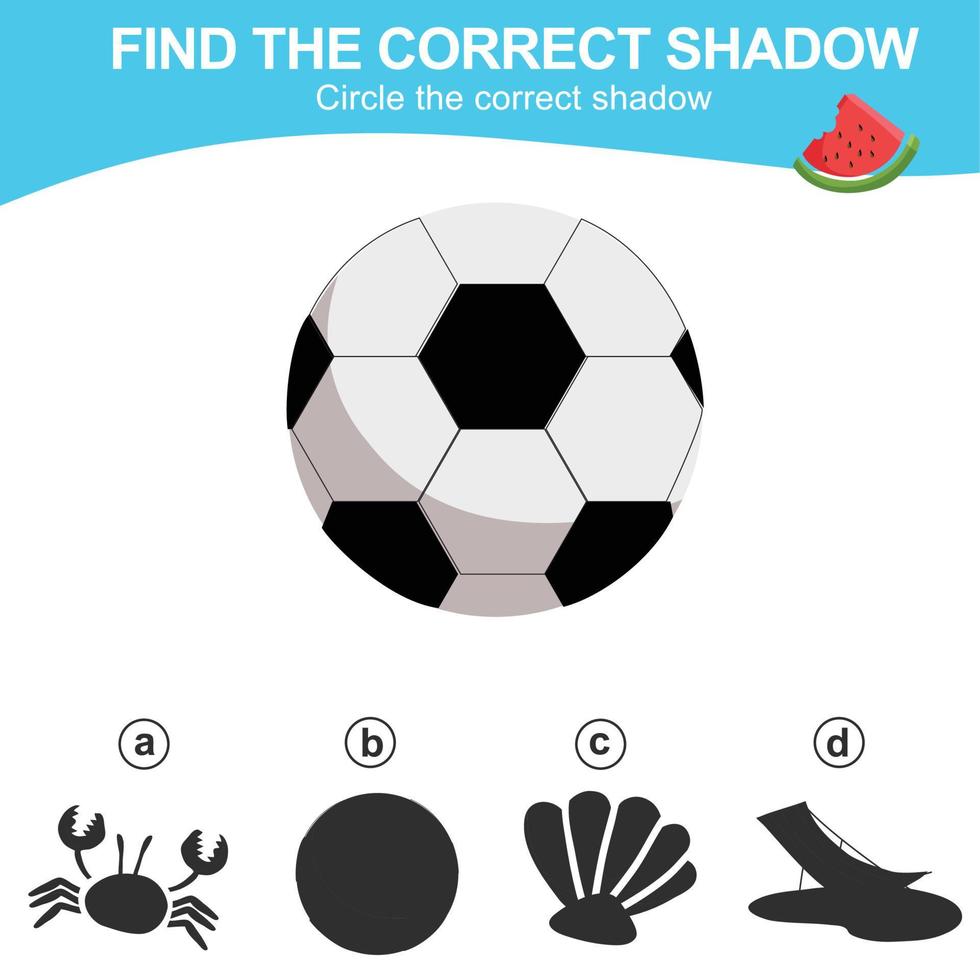 Find the correct shadow. Matching shadow game for children. Worksheet for kid. Educational printable worksheet. Vector illustration.