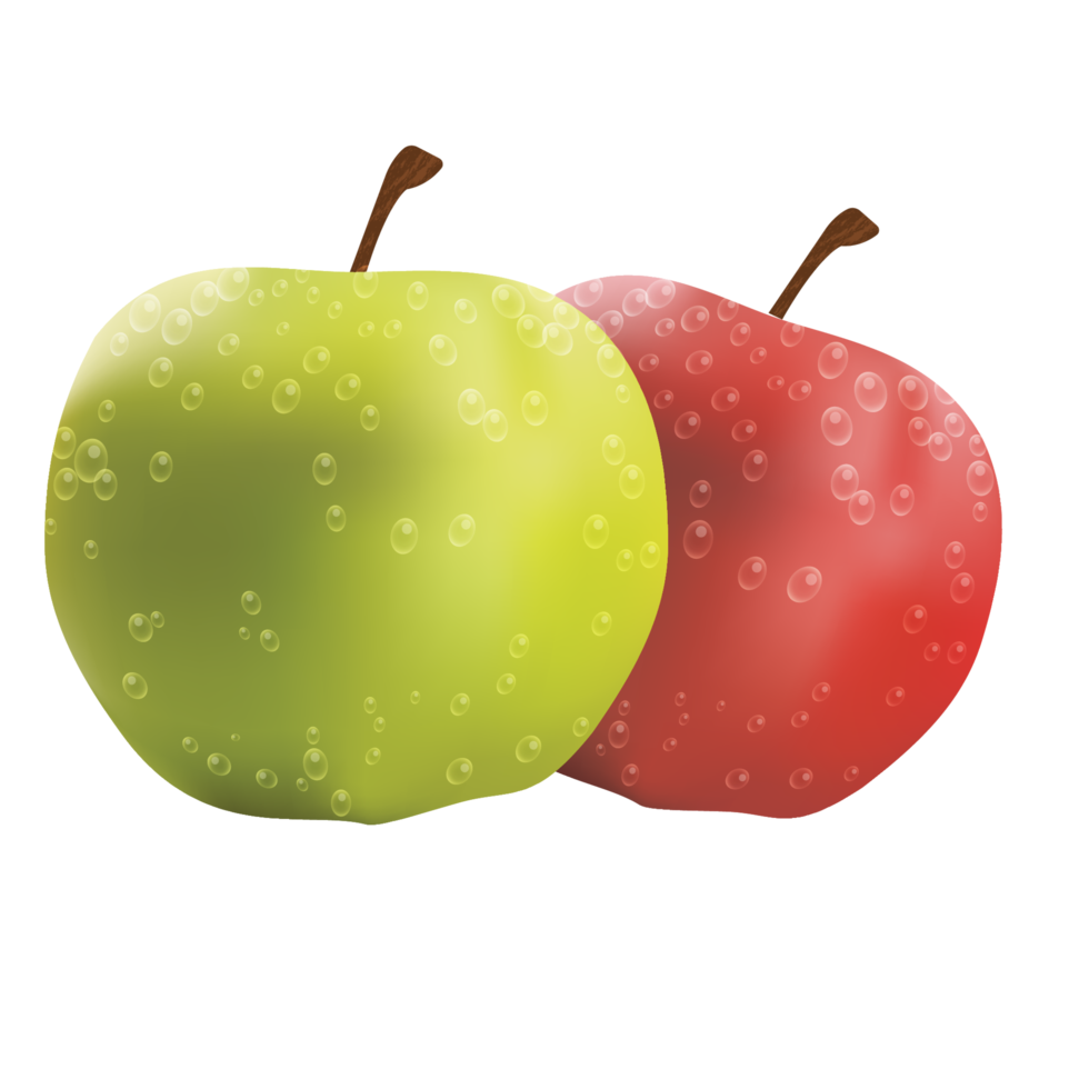 fresh apple with a splash of water png