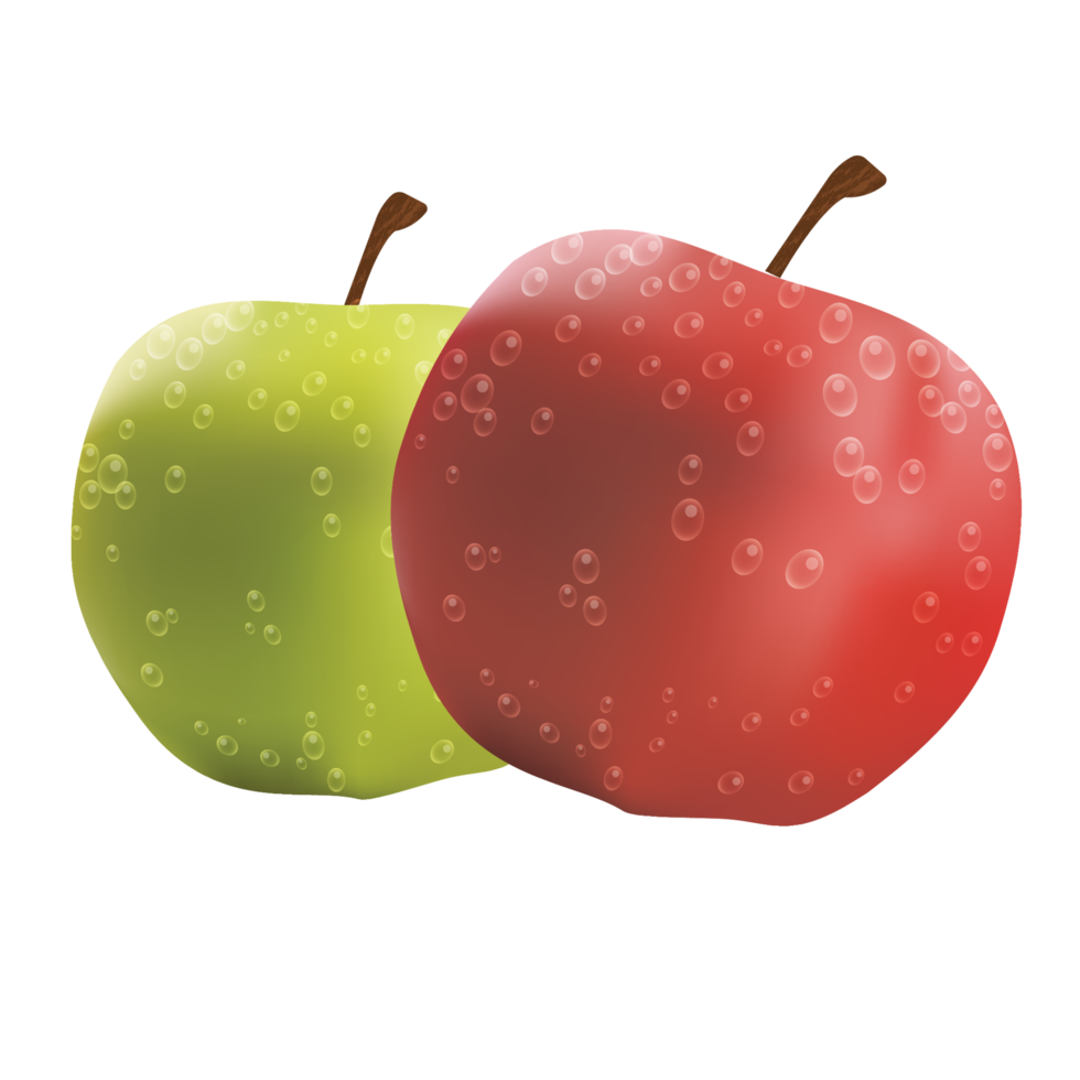 fresh apple with a splash of water png