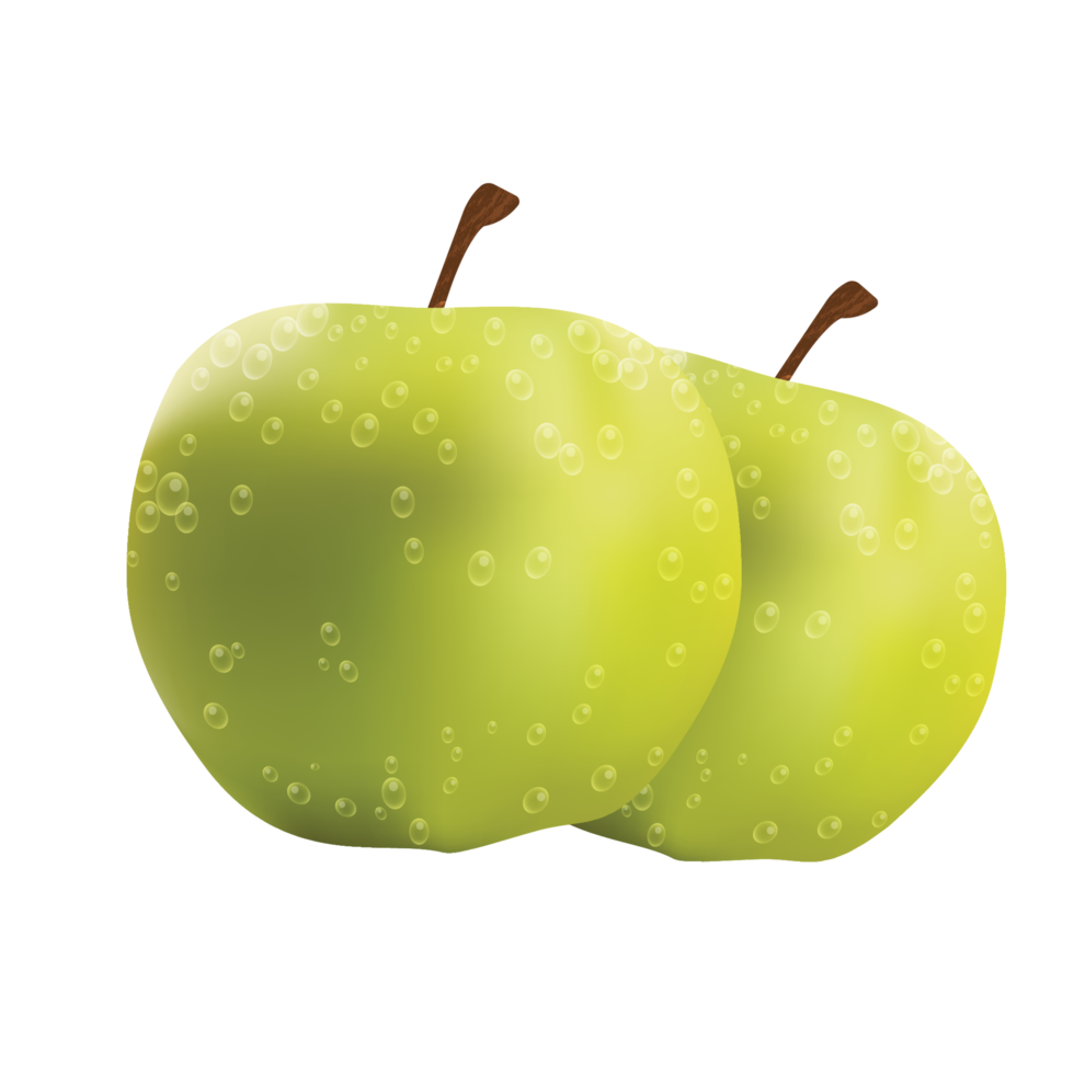 fresh apple with a splash of water png