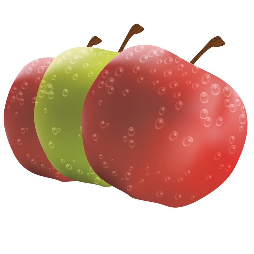 fresh apple with a splash of water png