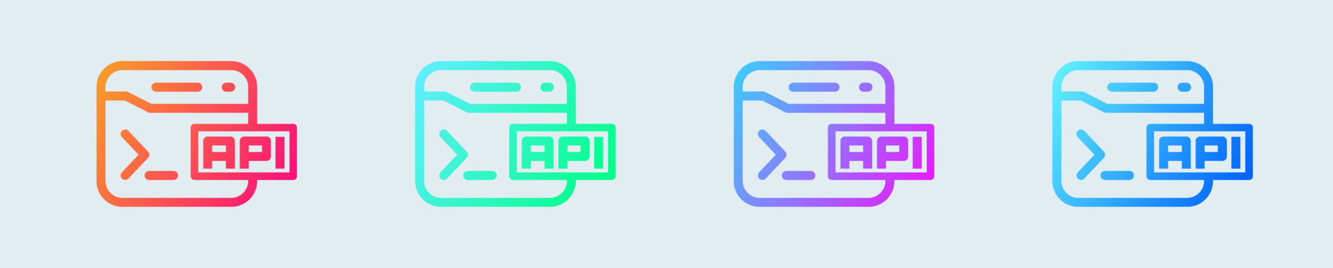 Api line icon in gradient colors. Application programming interface ...