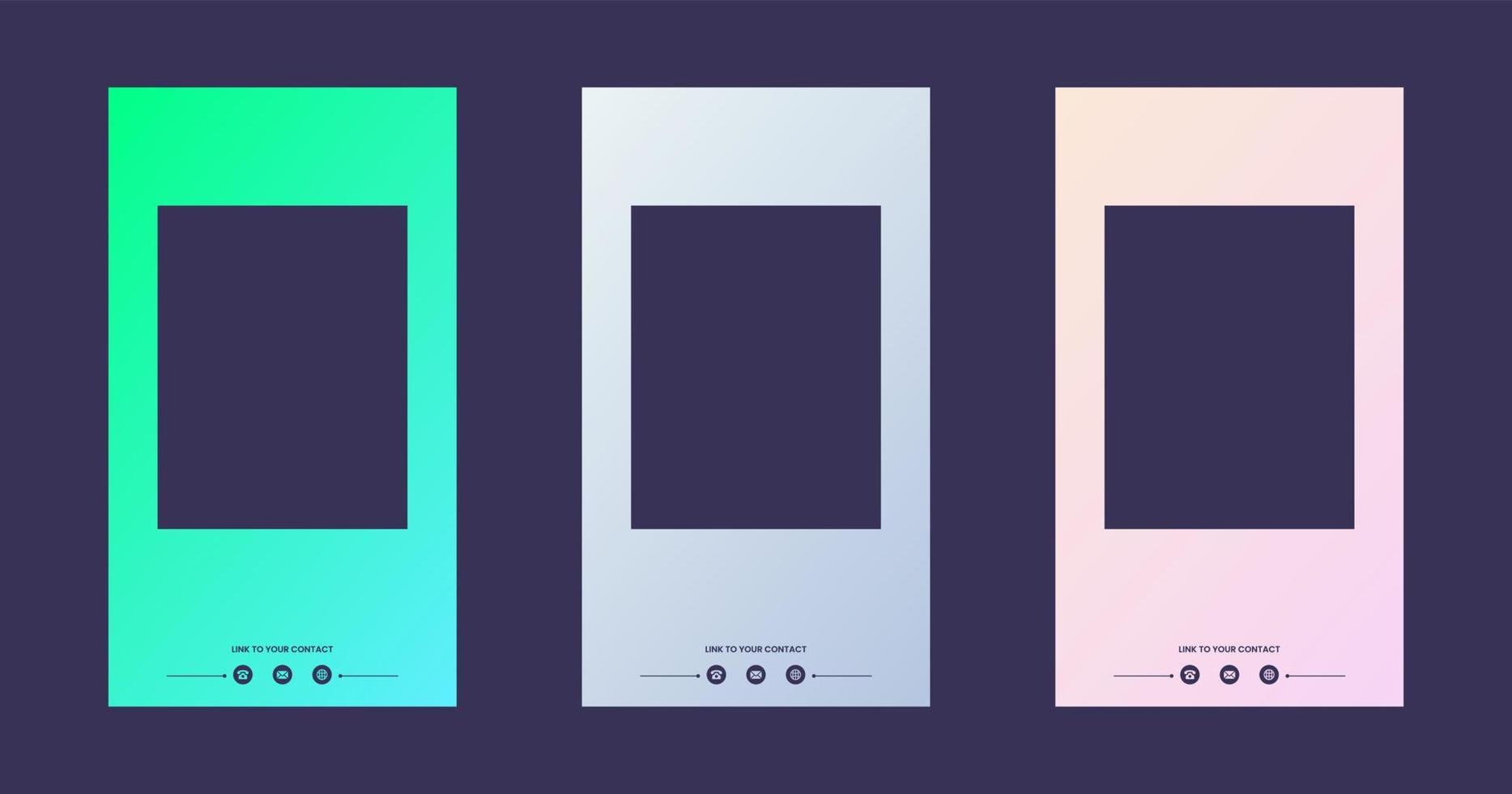 Vertical story template in gradient colors. Social media frame vector illustration.