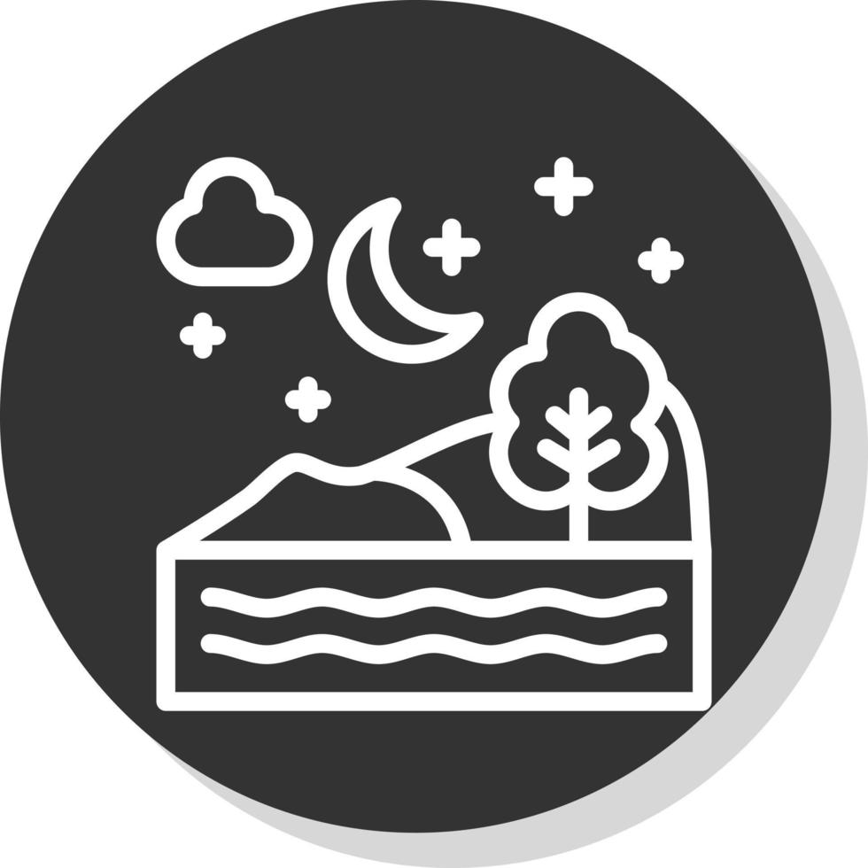 Night Landscape Vector Icon Design