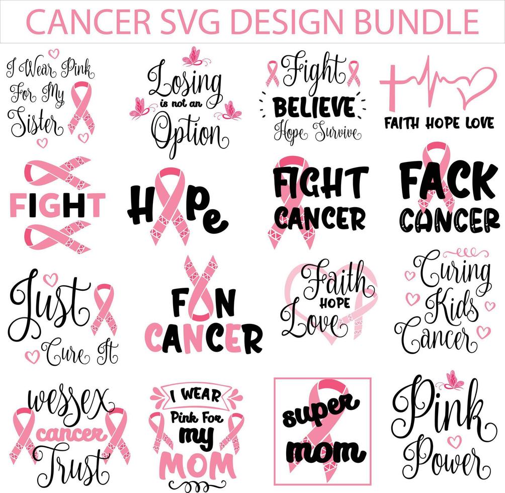 cancer svg designs bundle vector