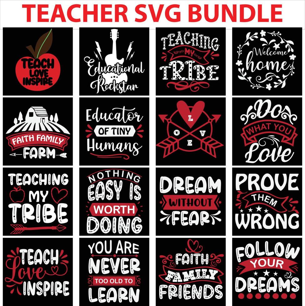 Teacher Svg Bundle vector