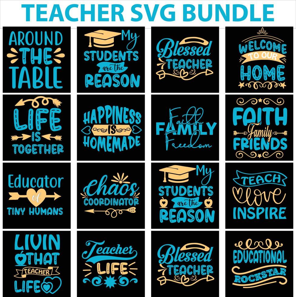 Teacher Svg Bundle vector