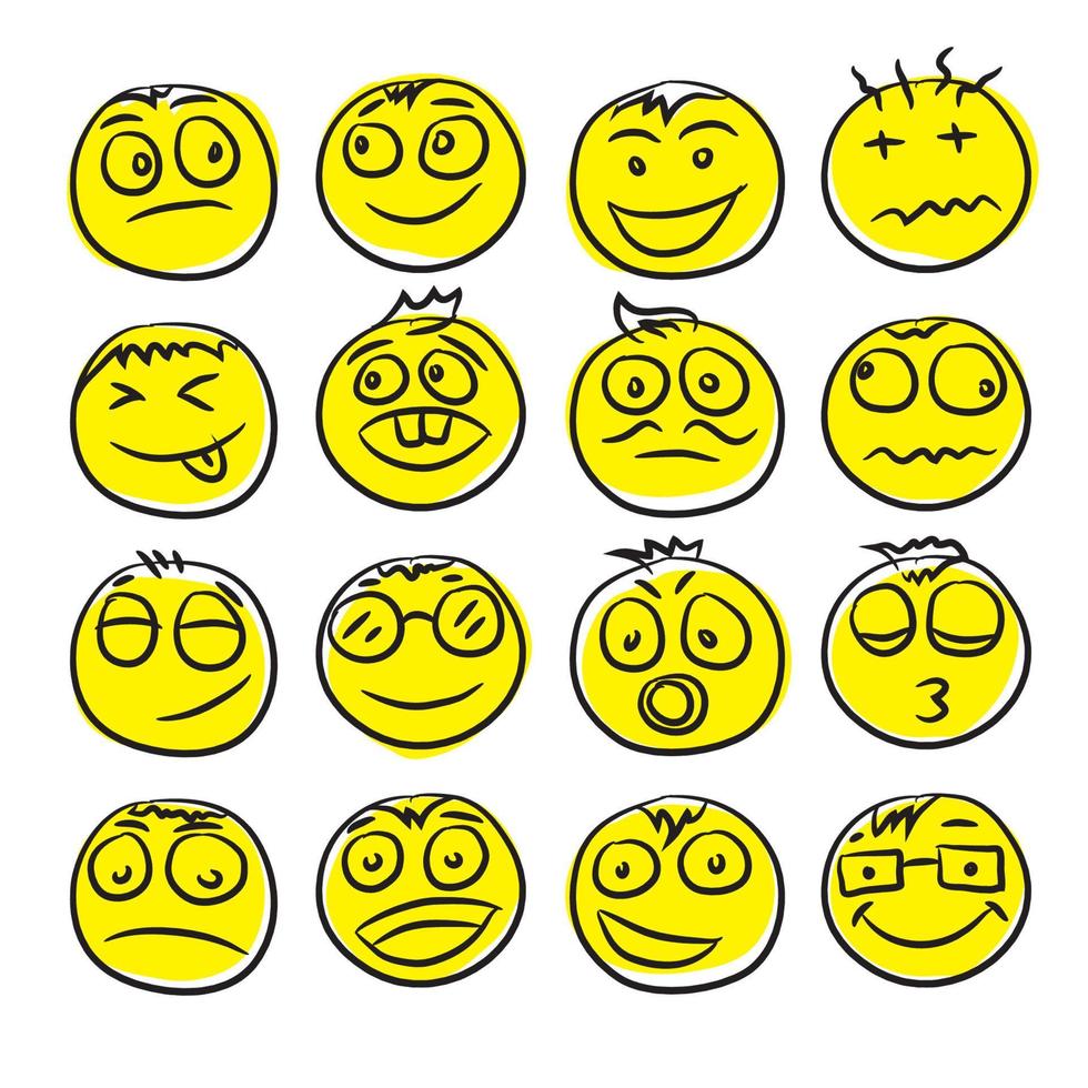 Funny Faces emoticon design, perfect for sticker and web icon design vector