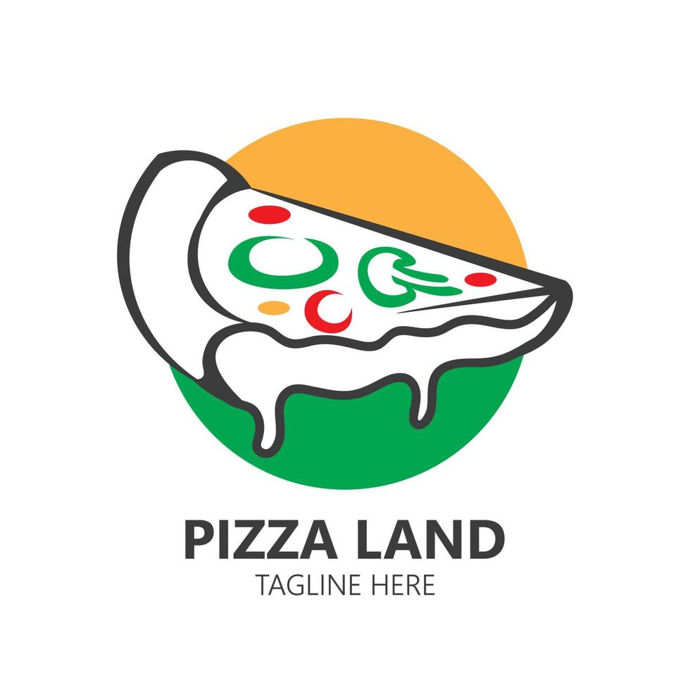 Melting Pizza vector illustration design, perfect for cafe and restaurant logo design