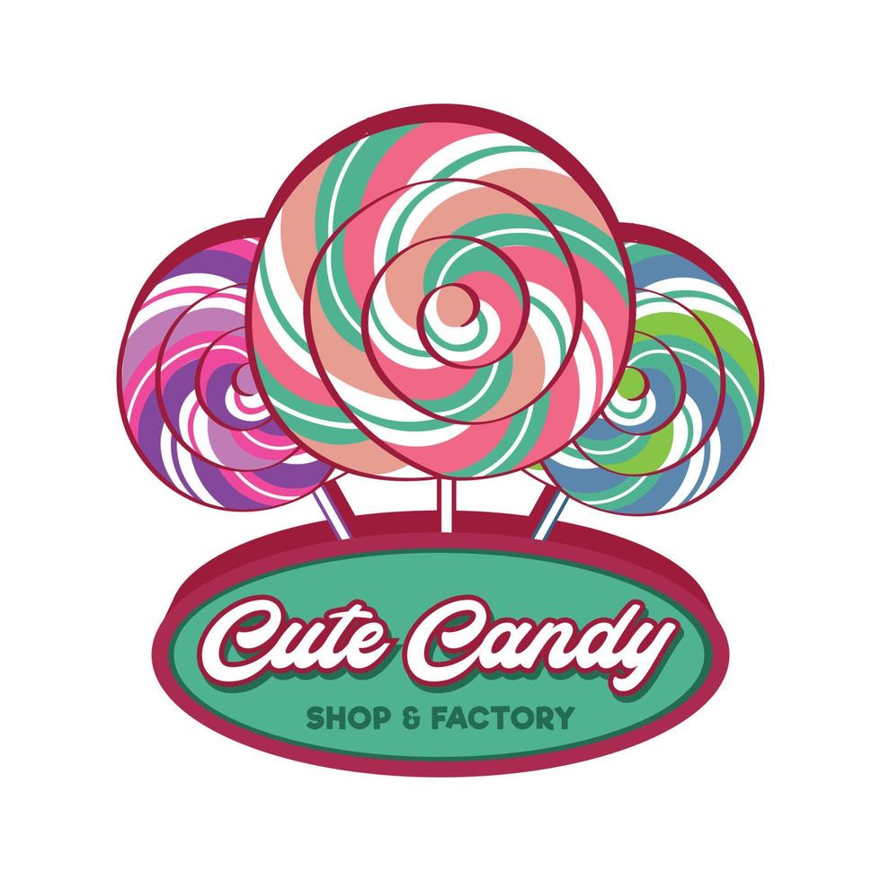 Lollypop candy vector illustration, perfect for Candy shop and factory logo