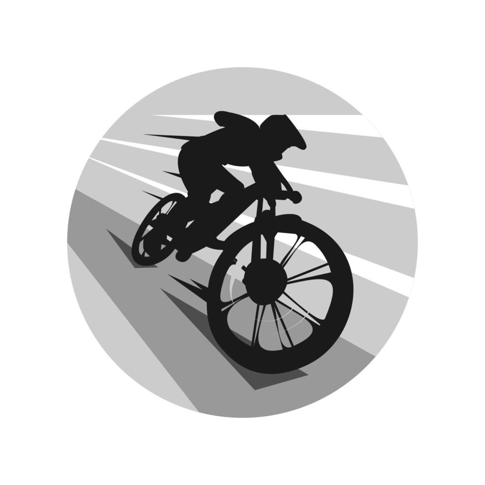 bmx biker front view  monochrome. extreme sport concept, downhill, rider, racer. vector illustration. The design is suitable for T-shirt, sticker, print, poster, gift, etc.