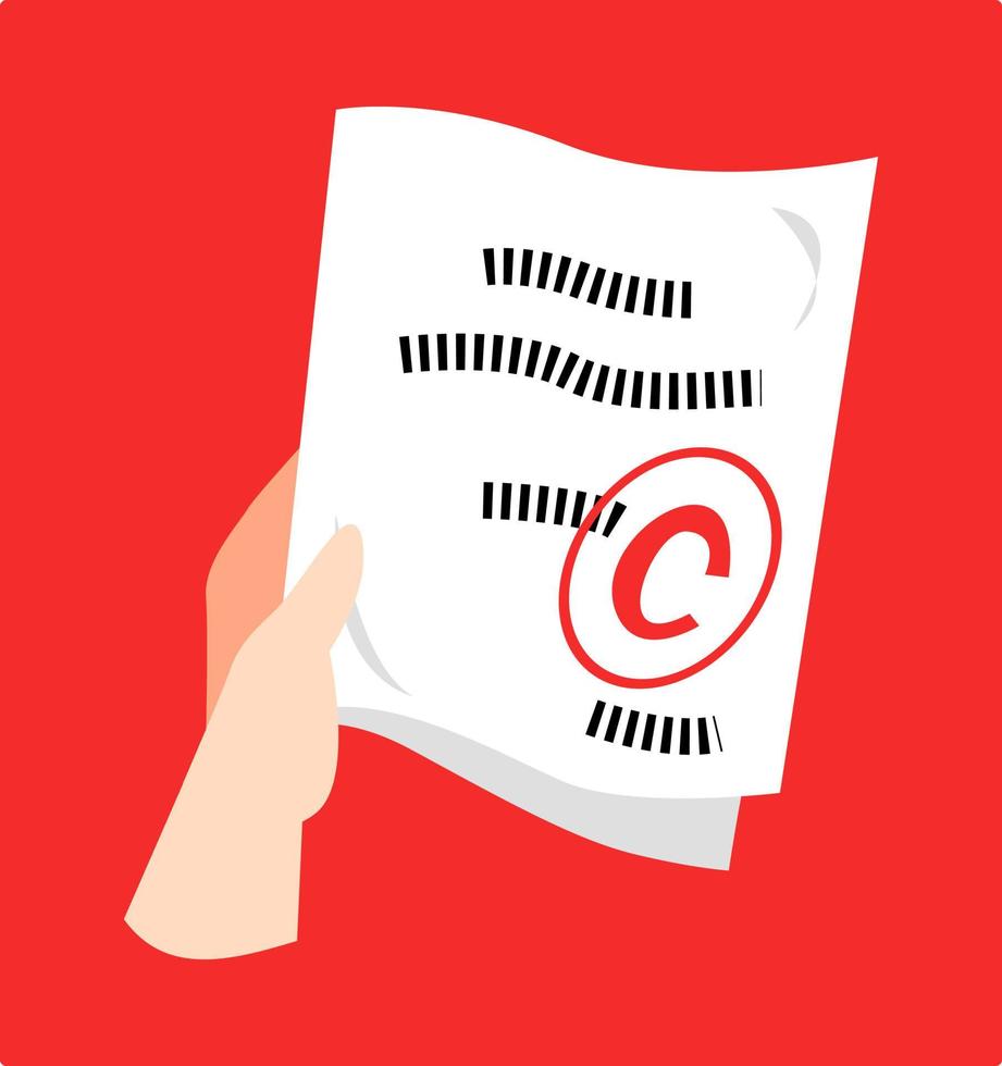 hand holding exam paper with grade c. concept of school, study, university, lesson. vector