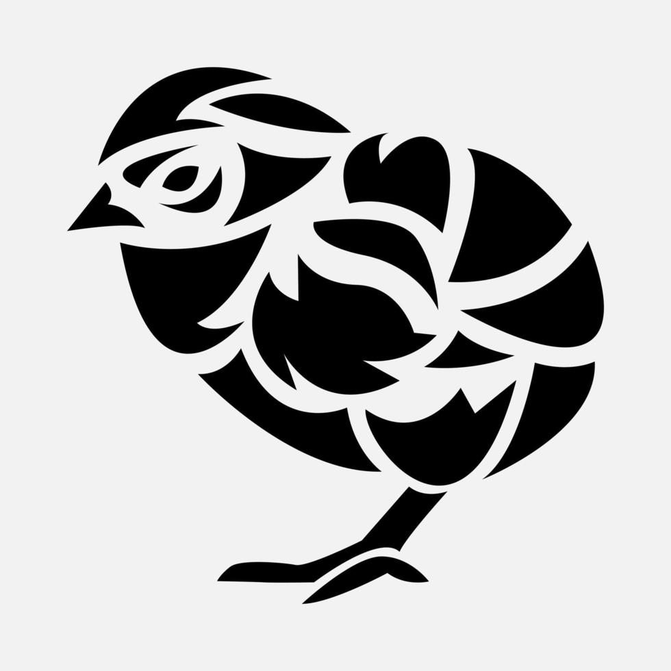 silhouette of a chick. tribal tattoo vector. animal, decoration, ornament. suitable for print, sticker, t-shirt design, and more. vector illustration.