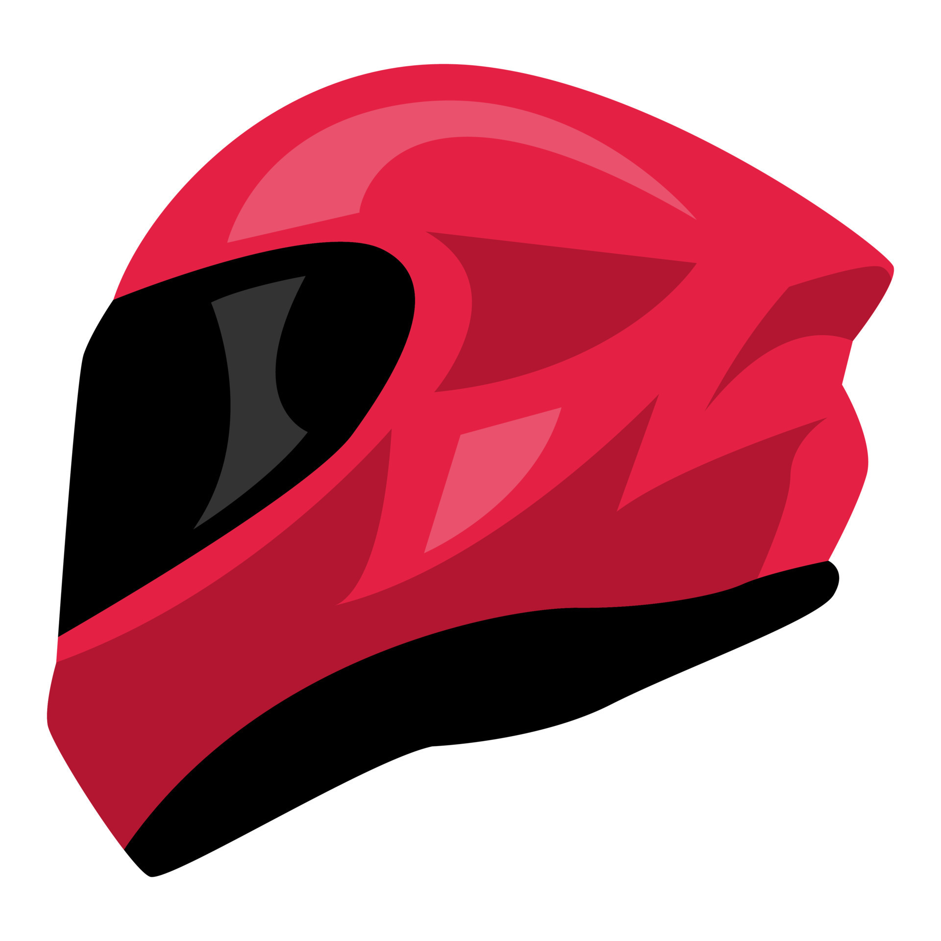 red full face helmet side view. concept of helmet, head protection
