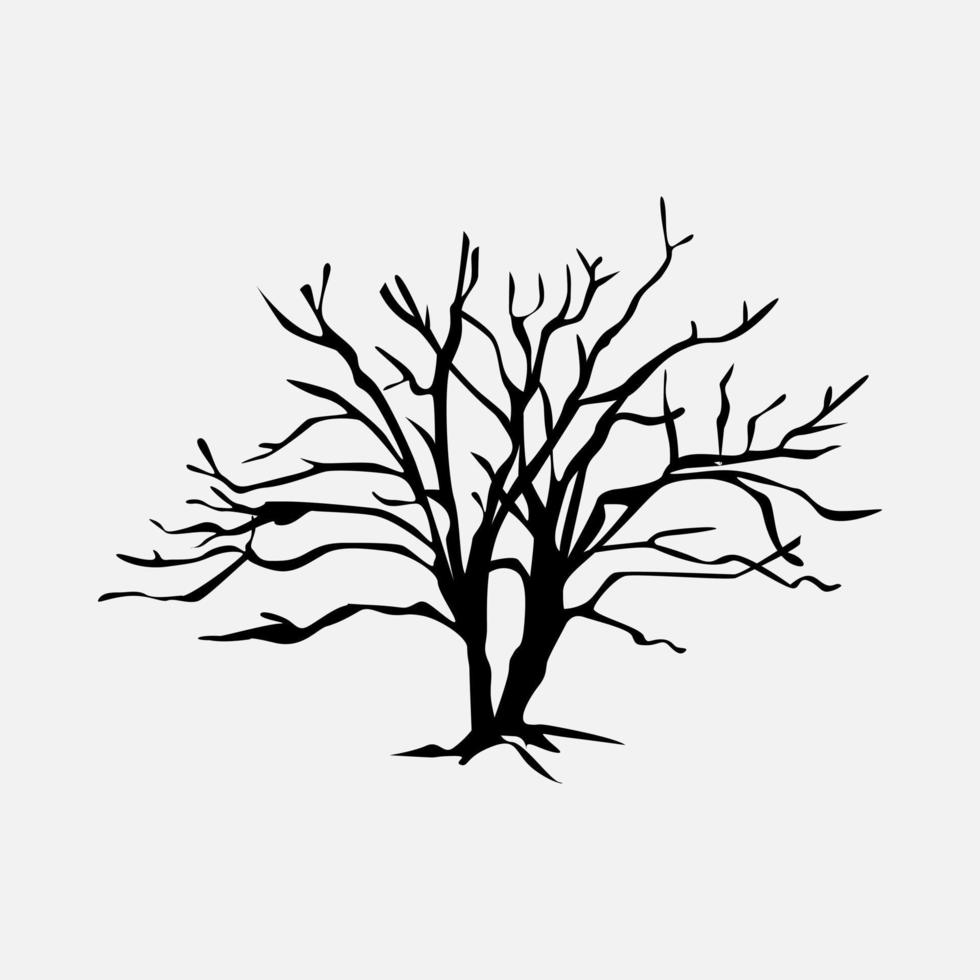 tree silhouette. plant, nature, outdoor concept. single tree. nature theme, decoration, ornament. vector illustration.