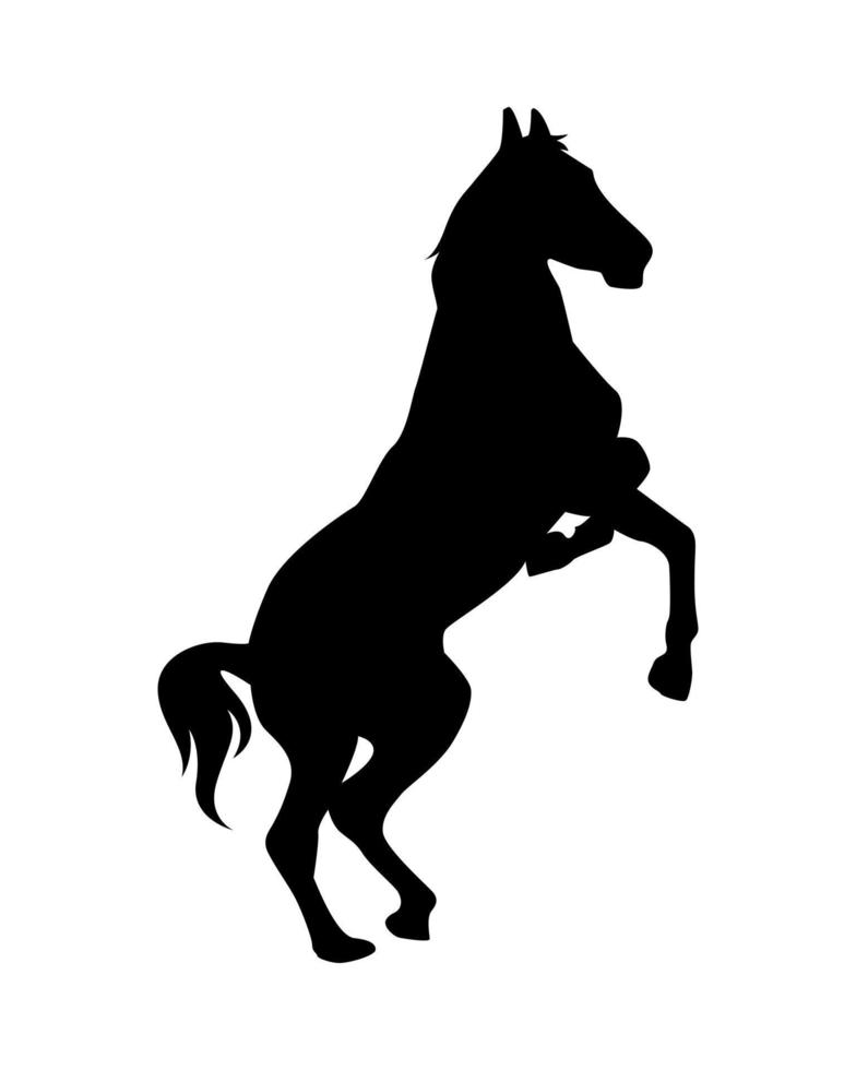 caballo silueta. relinchos caballo. lado vista. concepto de animal, fauna silvestre, granja, mascota. vector ilustración