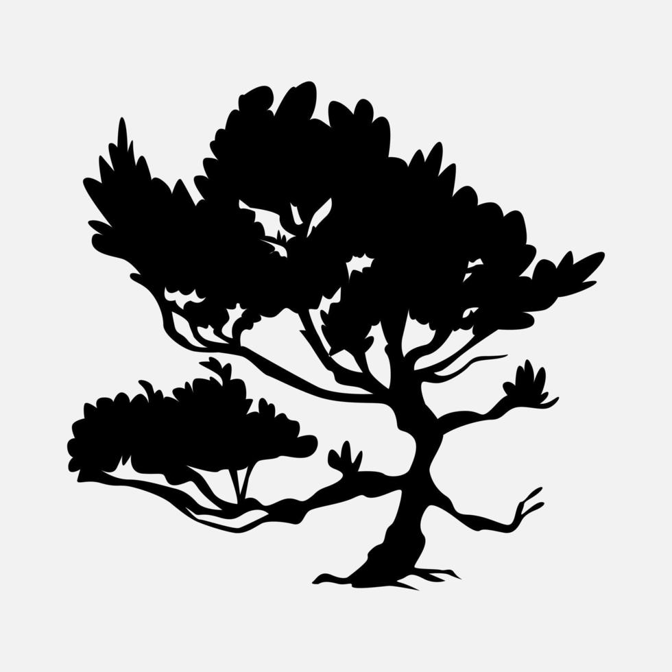 tree silhouette. plant, nature, outdoor concept. single tree. nature theme, decoration, ornament. vector illustration.