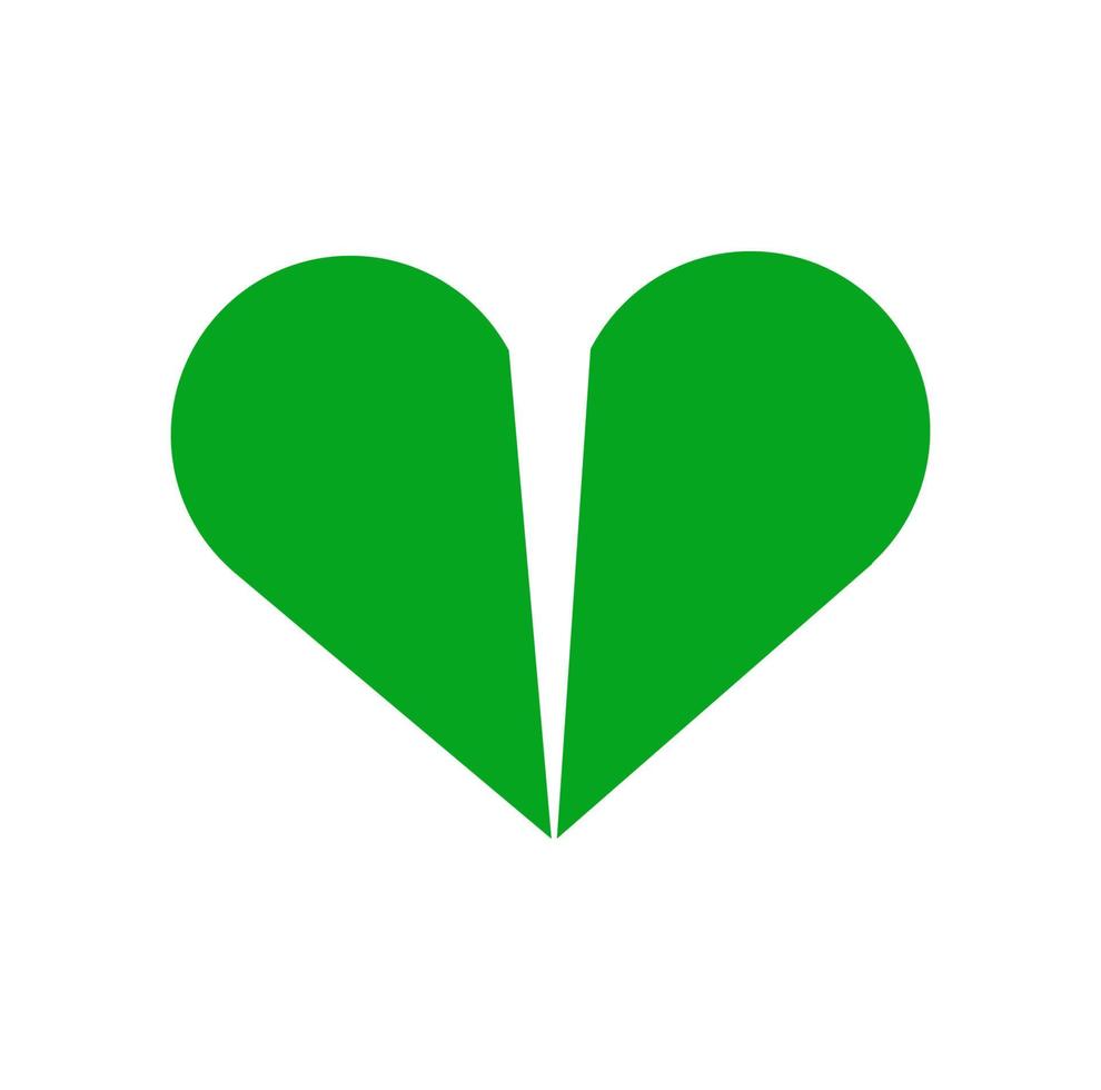 Green love vector symbol. Green heart icon.