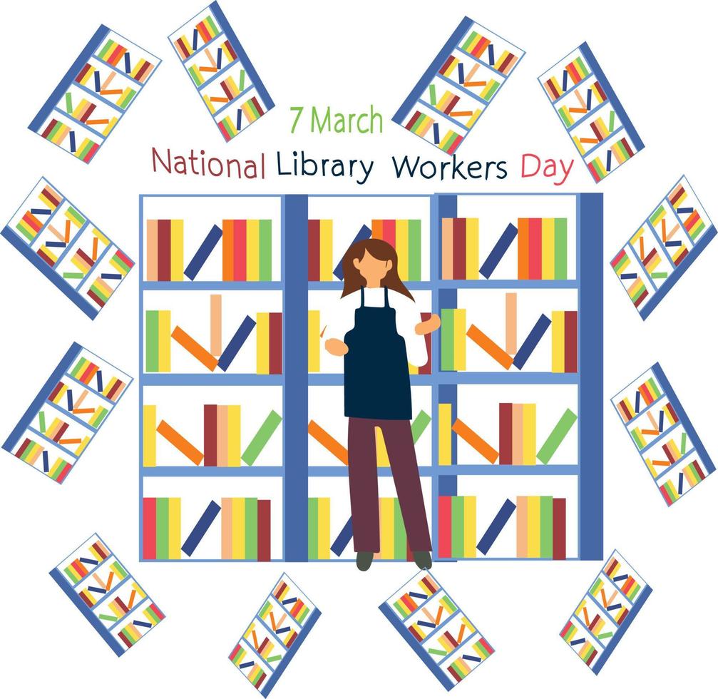 National Library Worker Day Vector illustration.