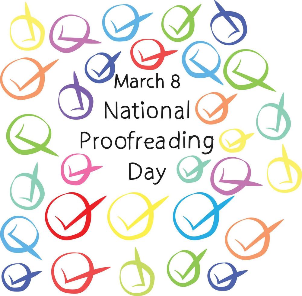 March 8 is National Proofreading Day Vector illustration.