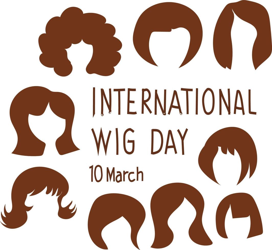 international wig day Vector illustration.