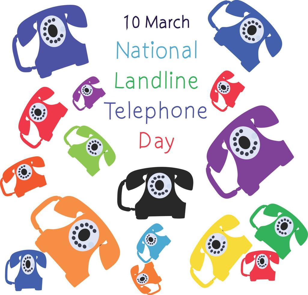 National Landline Telephone Day Vector illustration.