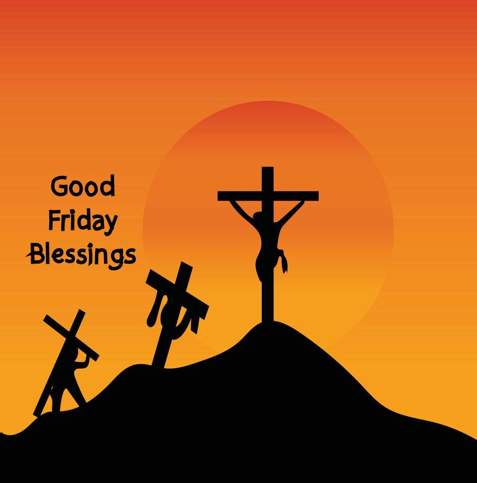 happy good friday. Good Friday Blessings Vector illustration ...