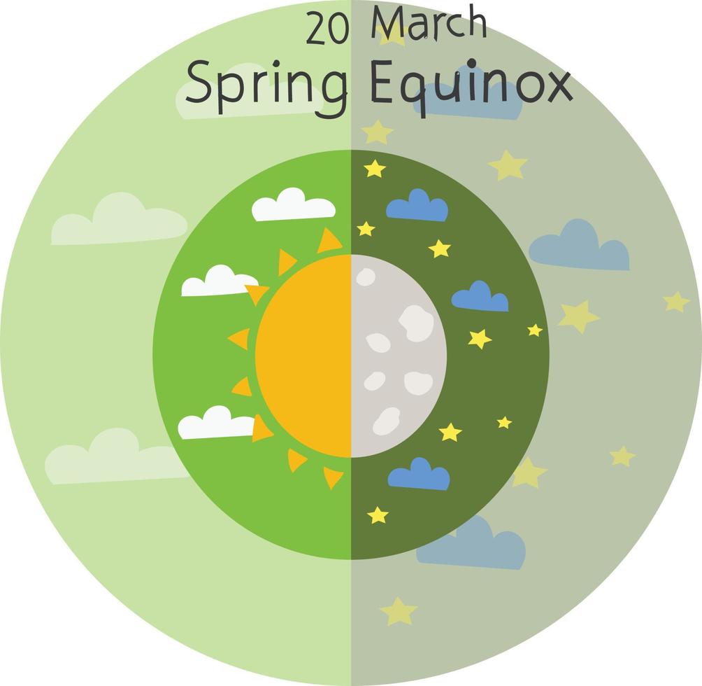 spring equinox vector illustration