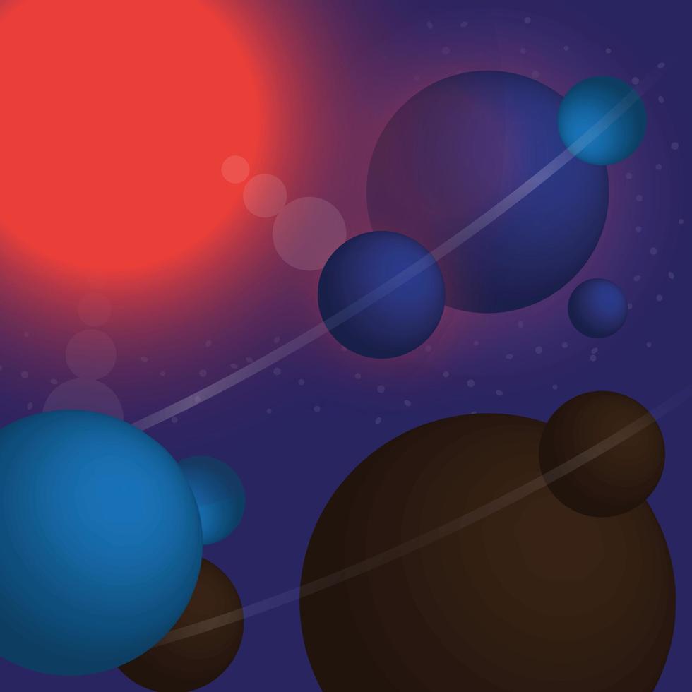 Planets and star and galaxy vector illustration background. Night astronomy wallpaper.