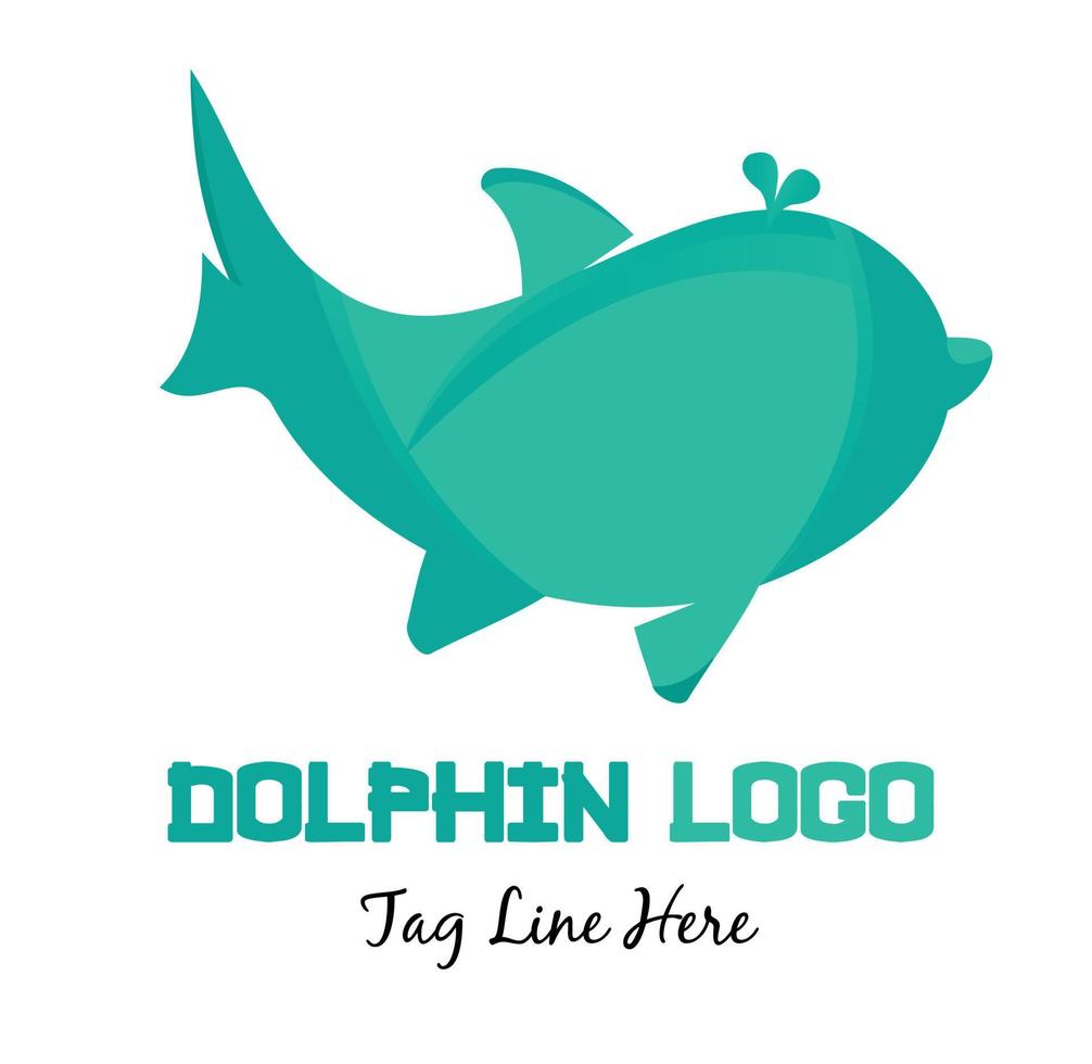 Abstract dolphin art logo vector illustration with dummy text on white background.