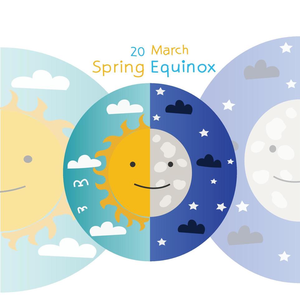 spring equinox vector illustration