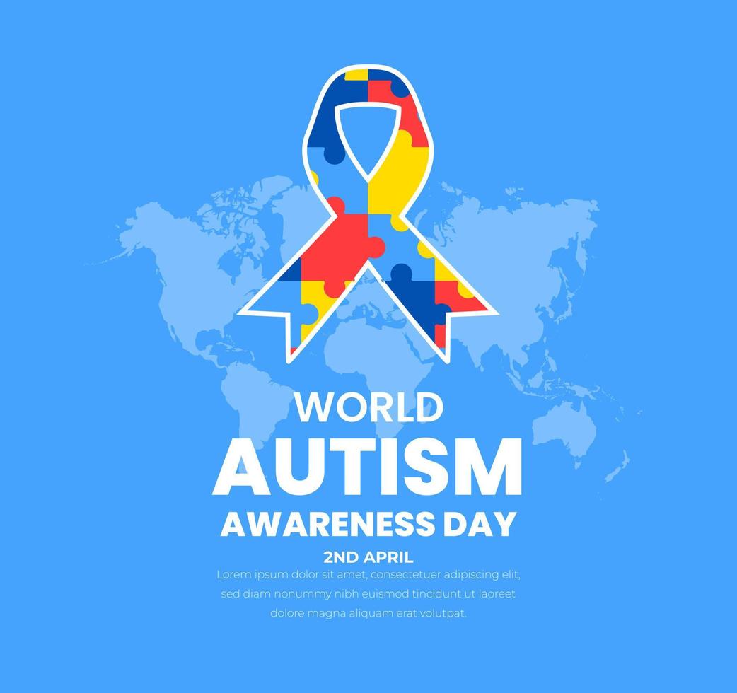 mundo autismo conciencia día antecedentes diseño modelo. mundo autismo día vistoso rompecabezas vector bandera. símbolo de autismo. autismo salud cuidado médico plano antecedentes de abril 02 celebracion.