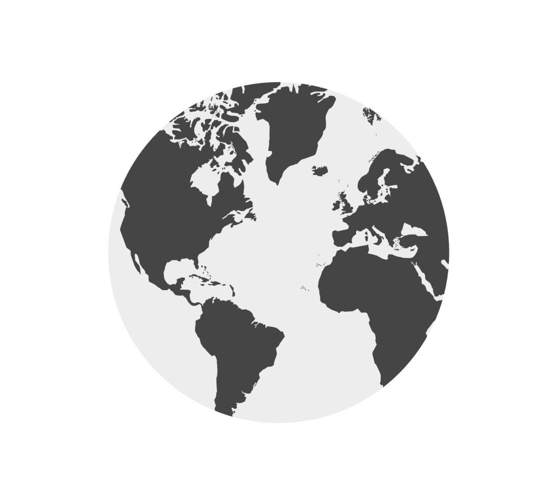 Earth globe with white and dark color vector illustration. world globe. World map in globe shape. Earth globes Flat style.