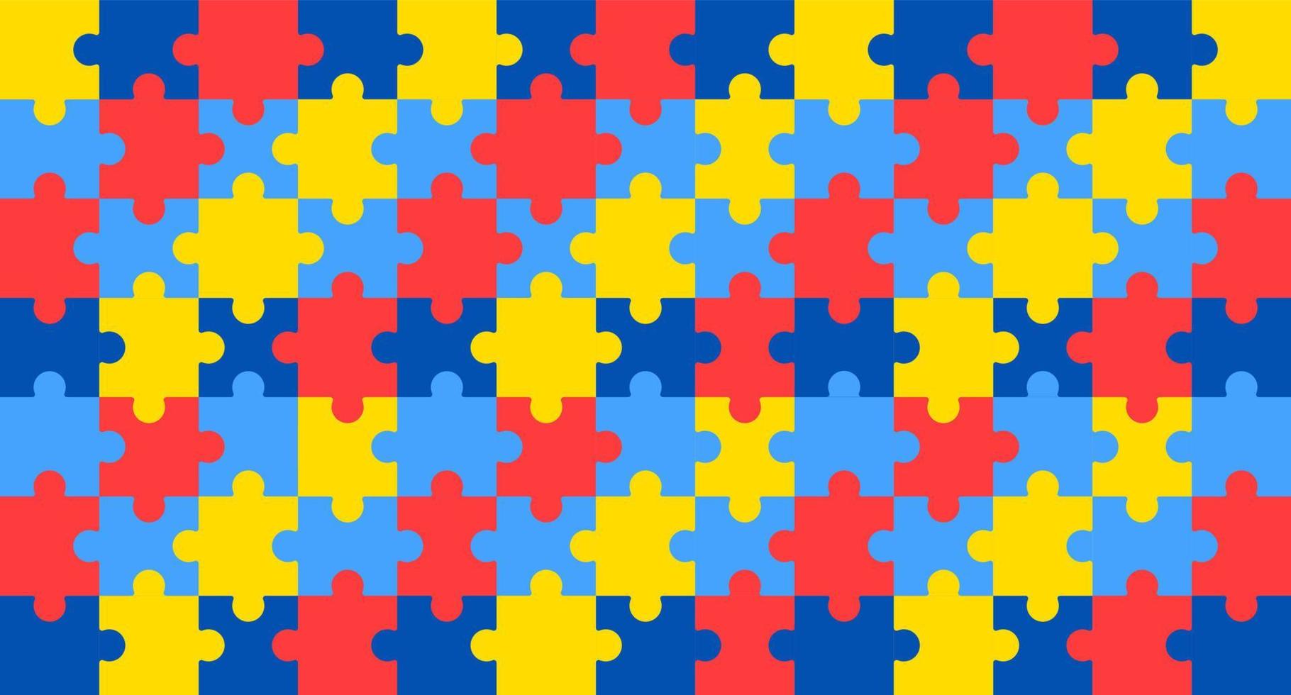 World autism awareness day puzzle pattern background template. World