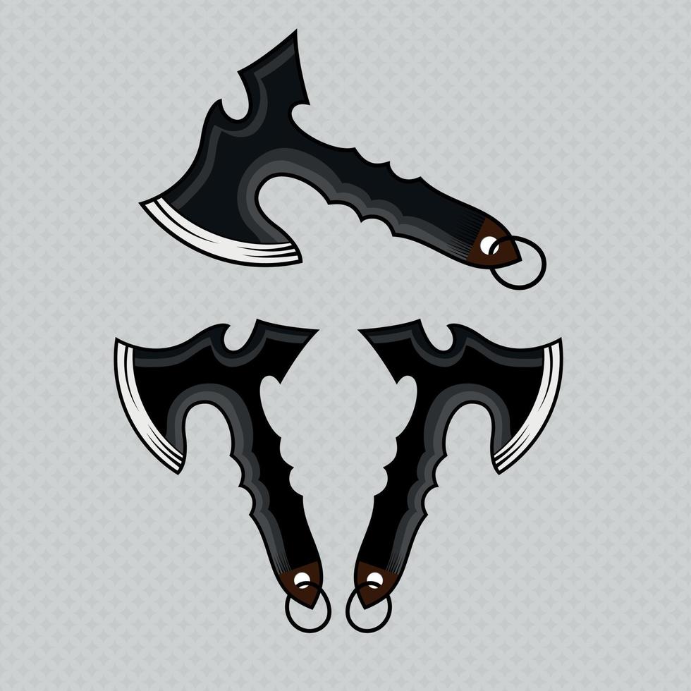 Set of throwing axe icon, throwing axe Vector illustration, throwing axe set vector sticker. Axe Throwing in wood.