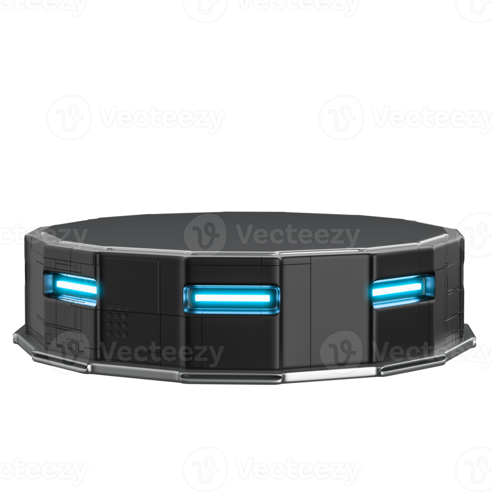 Futuristic neon 3d podium png