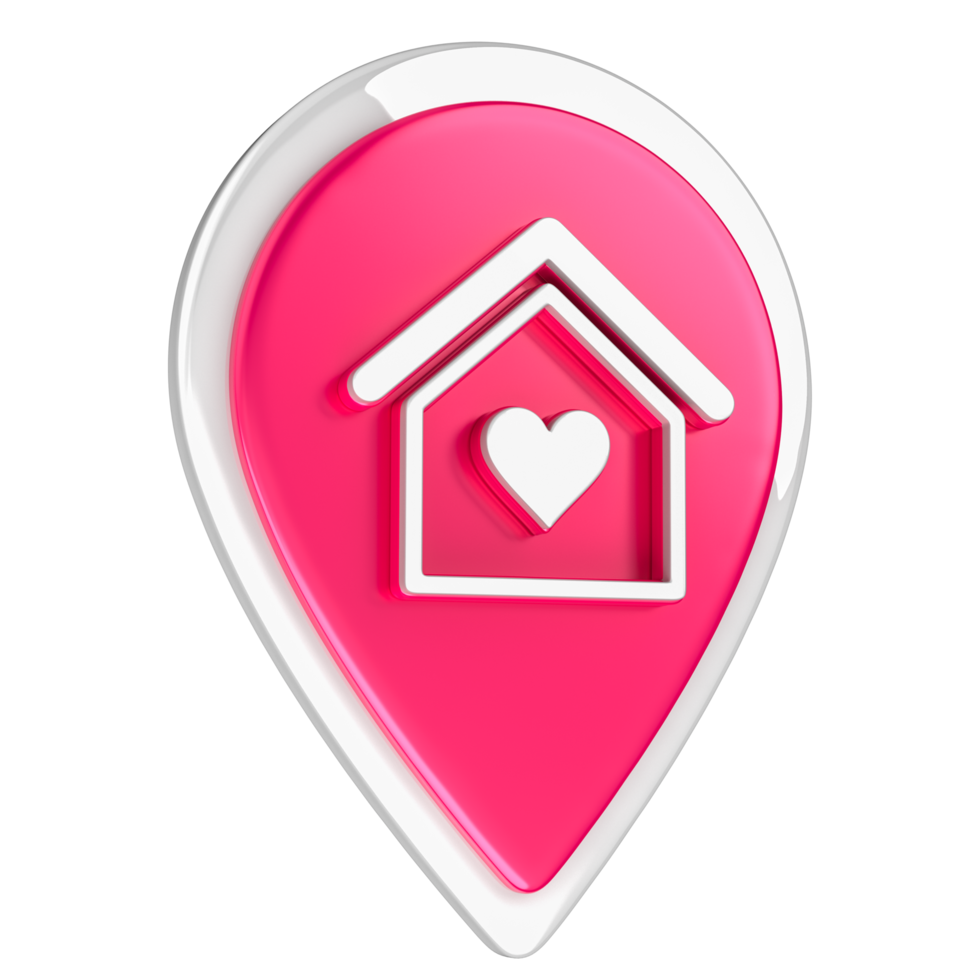 Location house heart 3d png