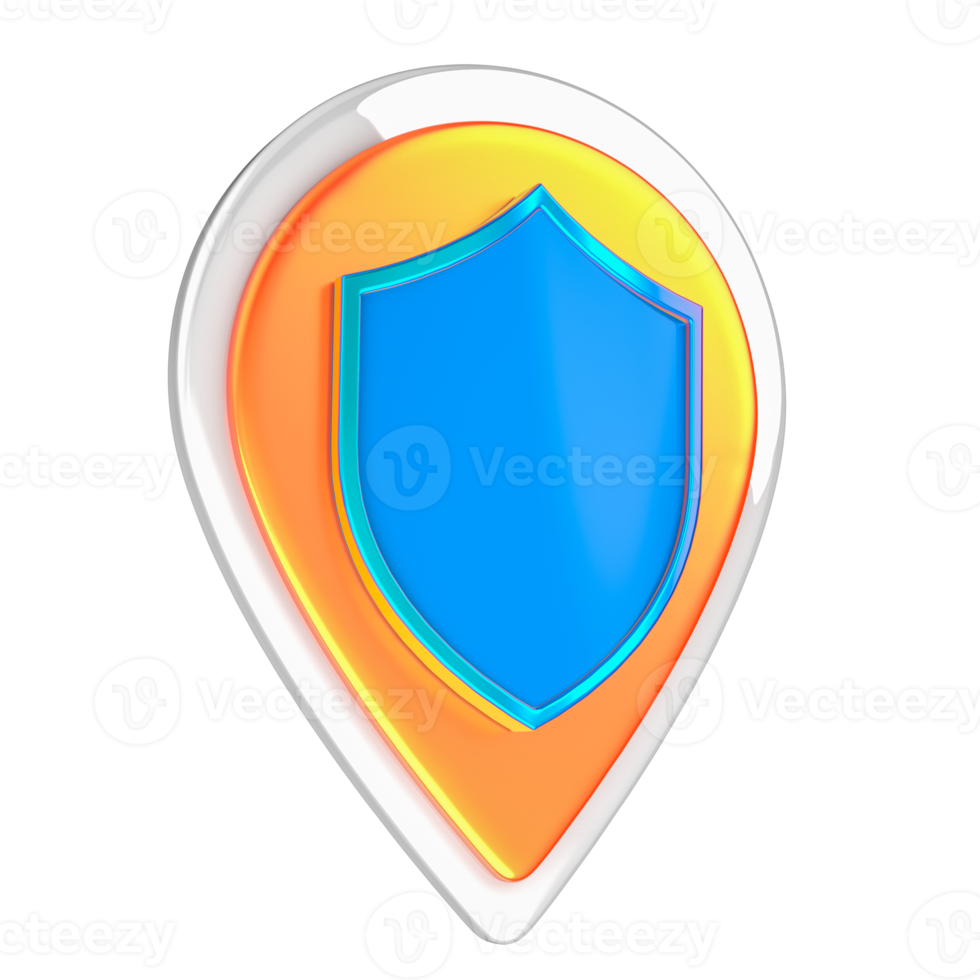 3d location shield protection png