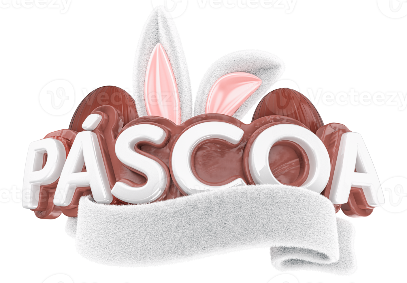 Easter rabbit egg ear chocolate 3d png