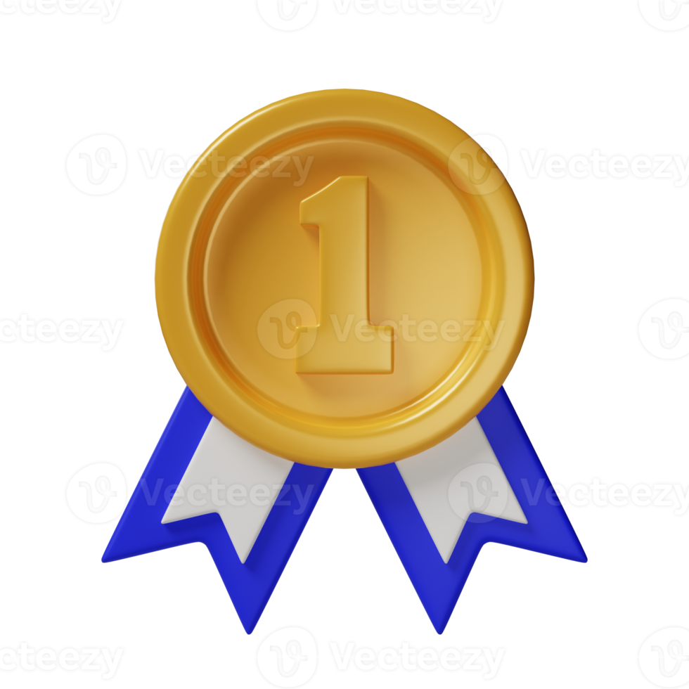 Golden badge 3d illustration png