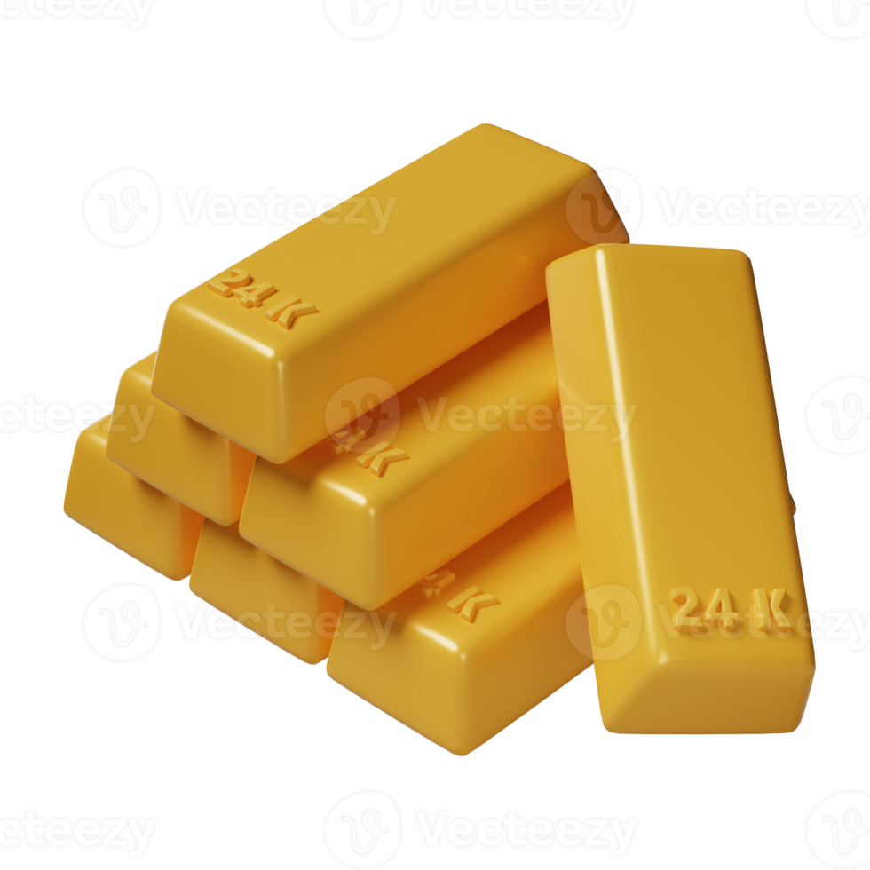 Gold bar 3d illustration png