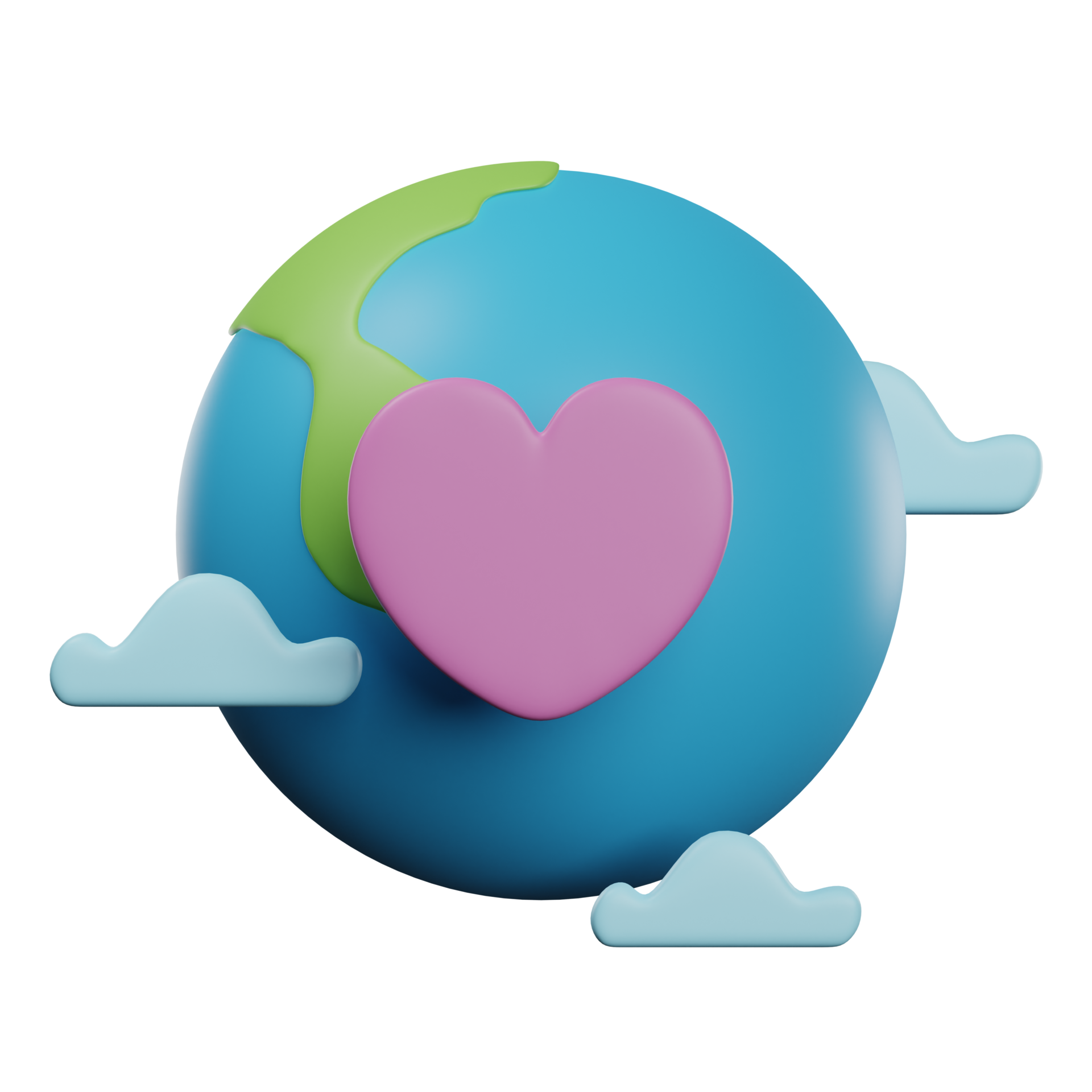Love earth 3D Illustration 21186763 PNG