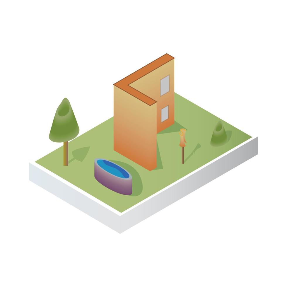 Isometric L building vector