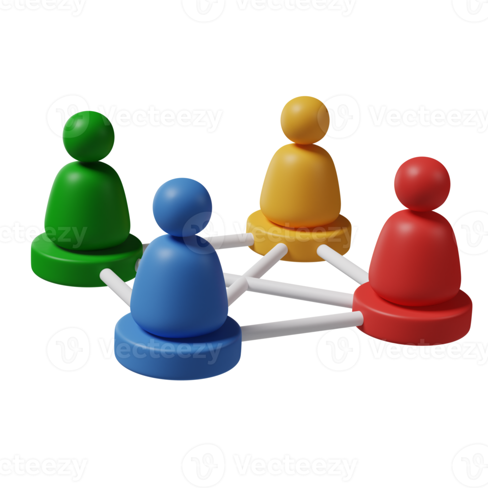 Social networking 3D Illustration png